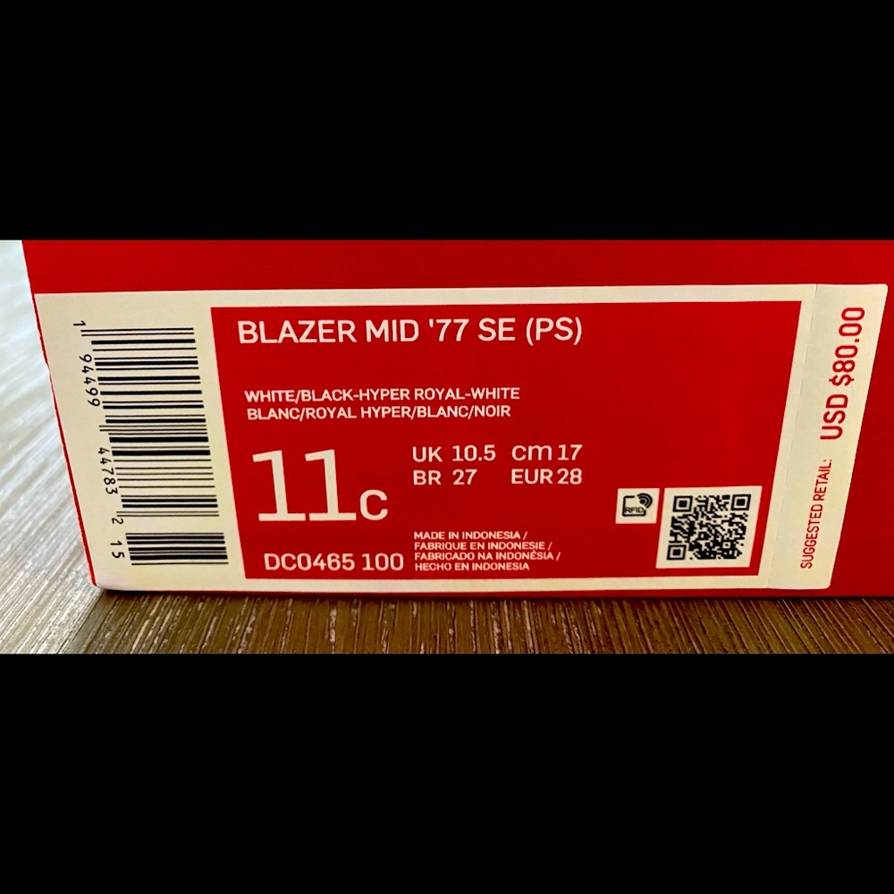 Nike blazer mid 77 LX white (kids 11)